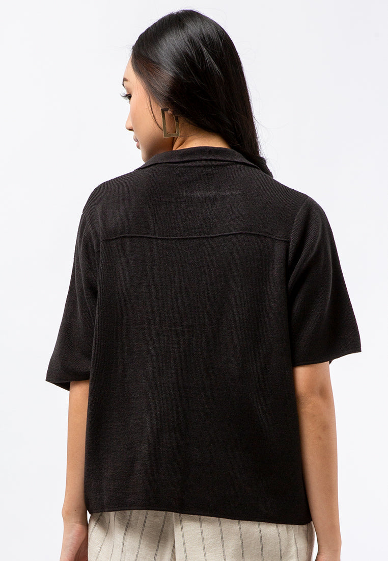 Loose Short Sleeve Knit Top