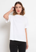 Mock Neck Short Sleeve Blouse