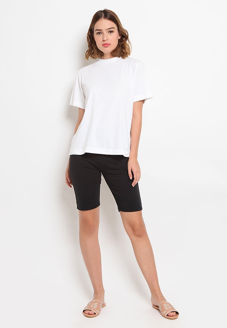 Mock Neck Short Sleeve Blouse