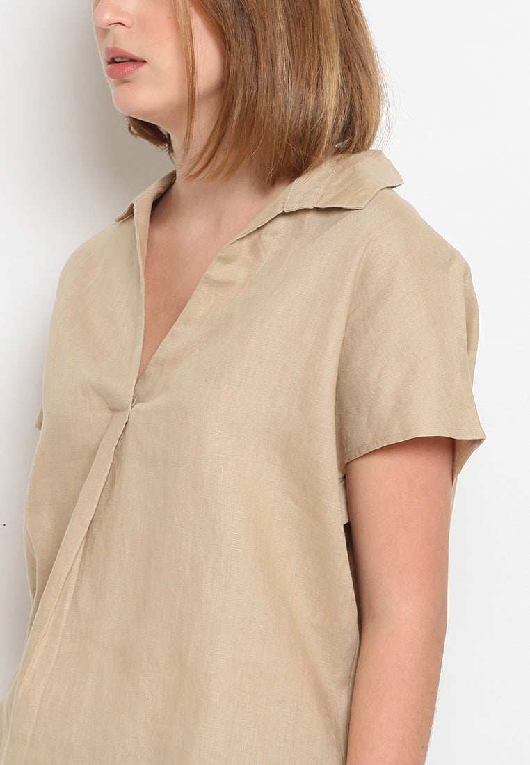 Short Sleeve Linen Blouse