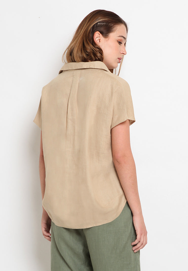 Short Sleeve Linen Blouse