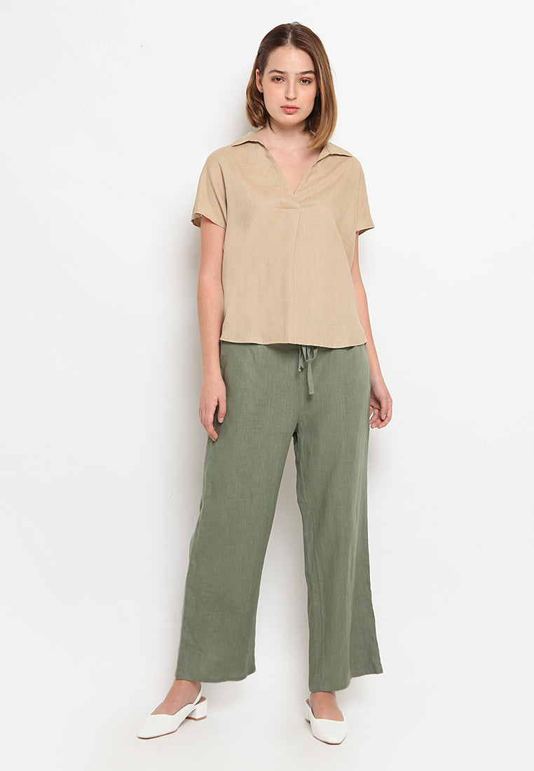 Short Sleeve Linen Blouse