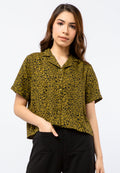 Printed Blouse with Notched Collar