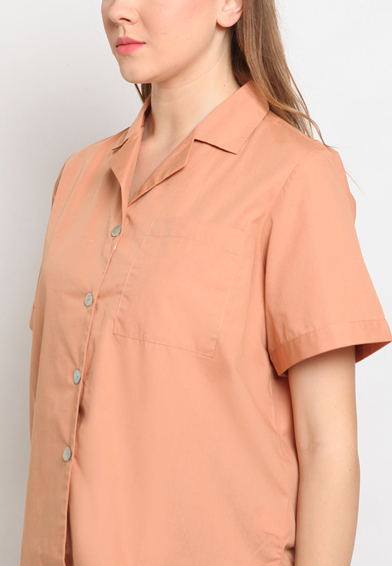 Boxy Top with Pyjama Collar