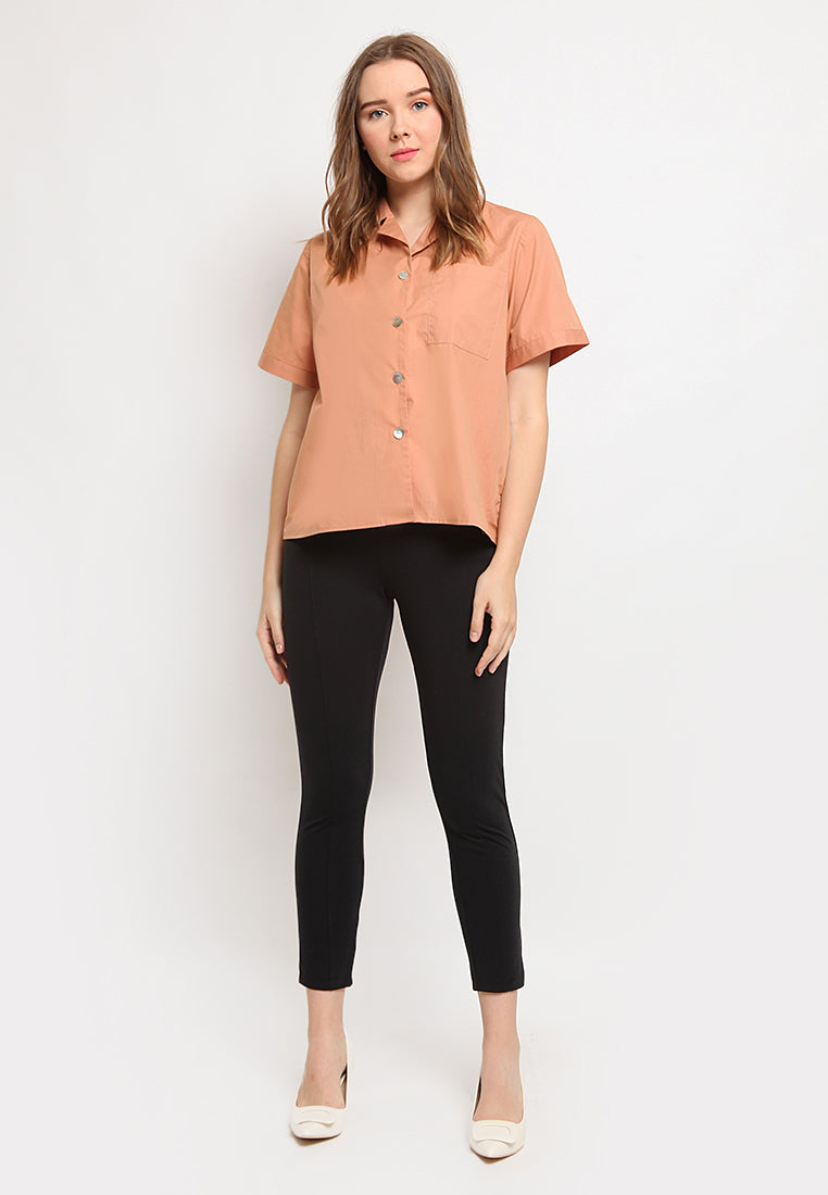 Boxy Top with Pyjama Collar