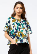 Short Sleeve Printed Blouse