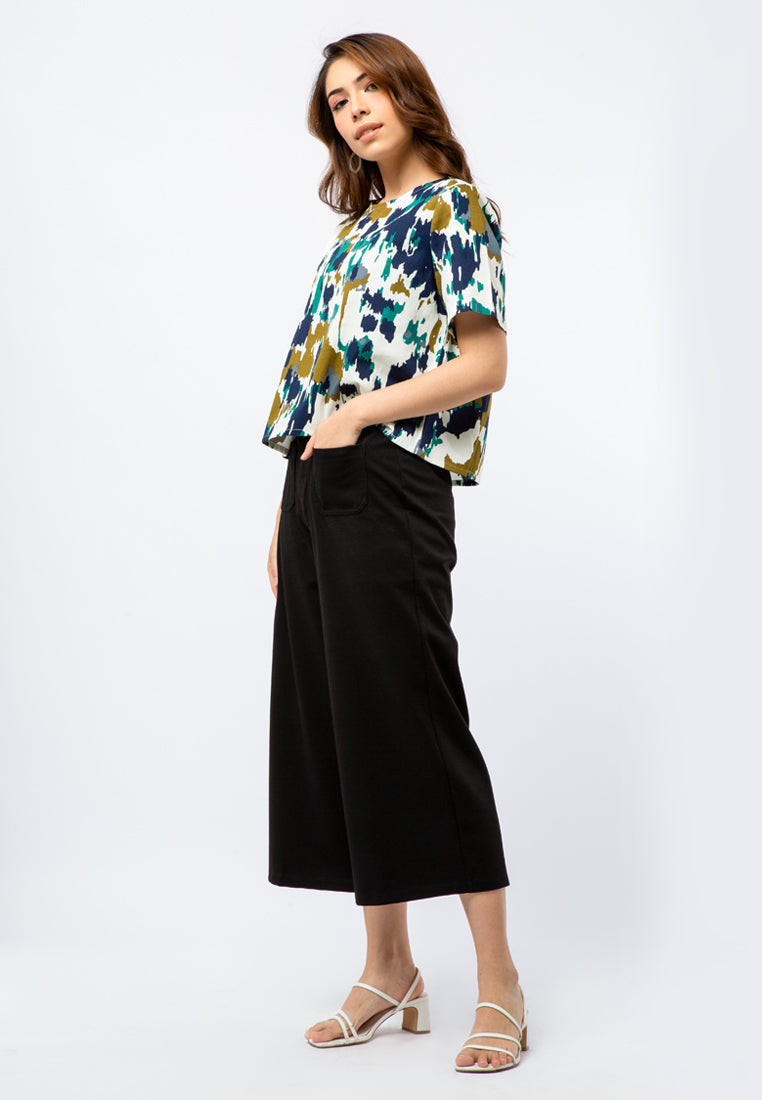 Short Sleeve Printed Blouse