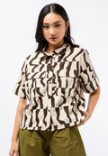 Printed Loose Short Sleeve Blouse