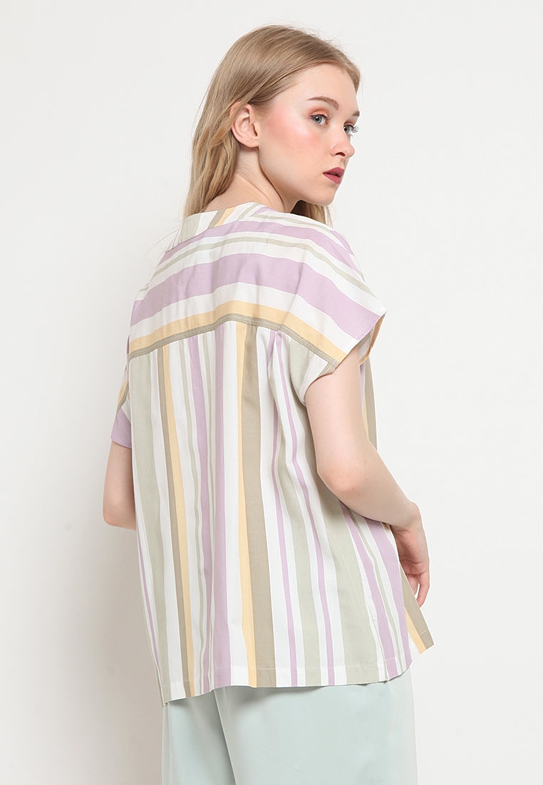 V-neck Short Sleeves Sleepwear Top