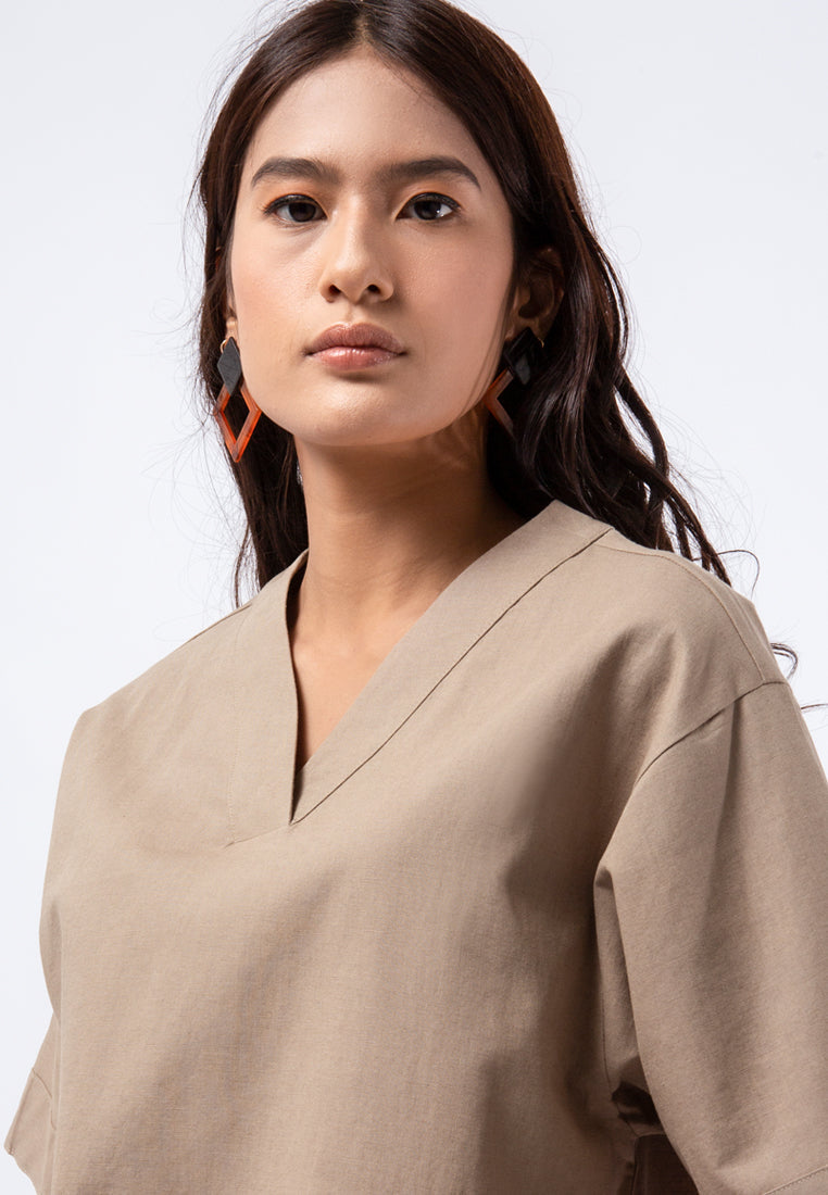 V-neck Crop Blouse