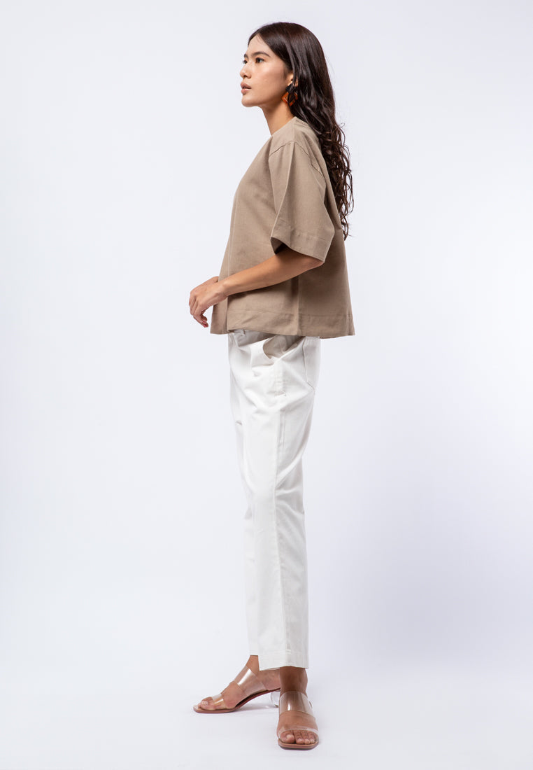 V-neck Crop Blouse