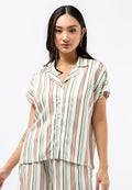Striped Short Sleeve Blouse