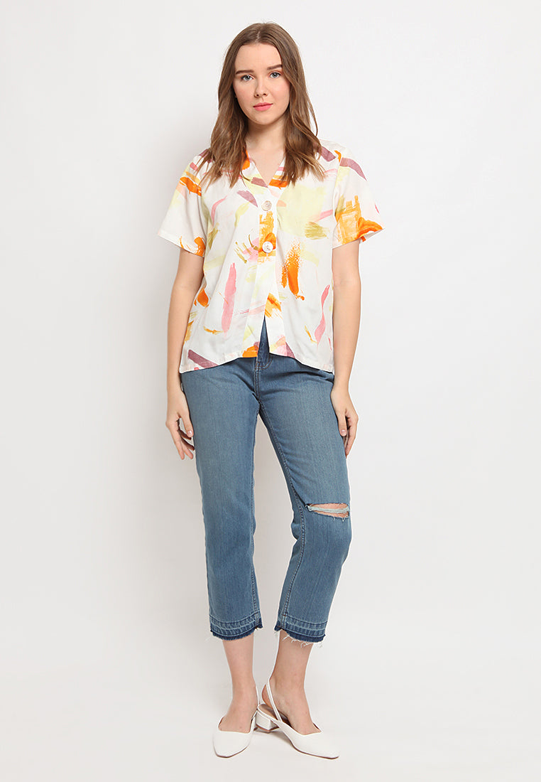 Printed Boxy Blouse