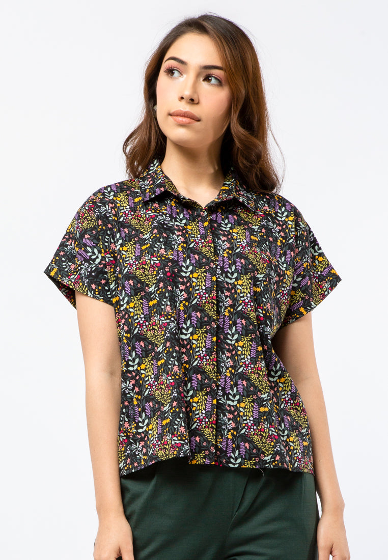 Short Sleeve Printed Blouse