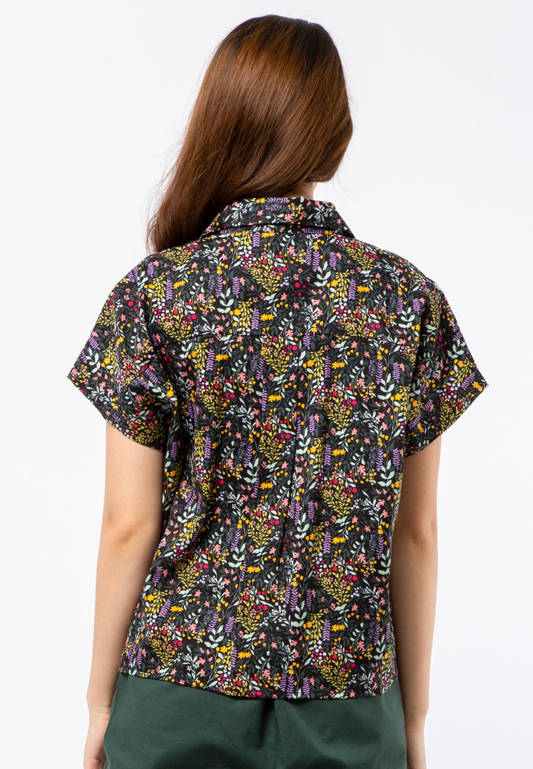 Short Sleeve Printed Blouse