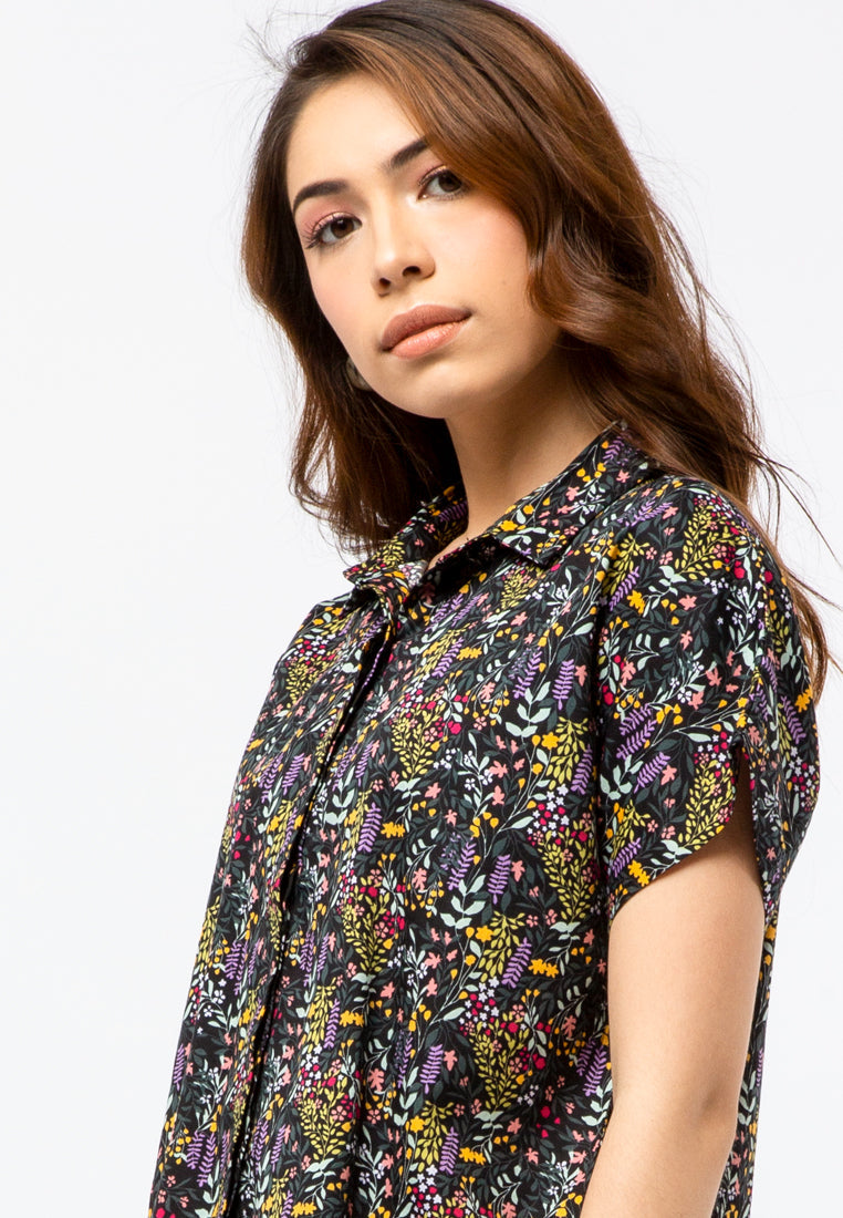 Short Sleeve Printed Blouse