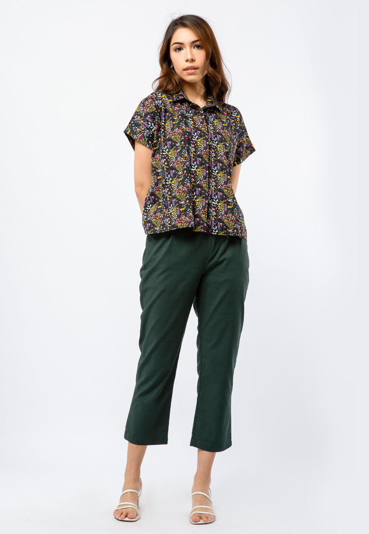 Short Sleeve Printed Blouse