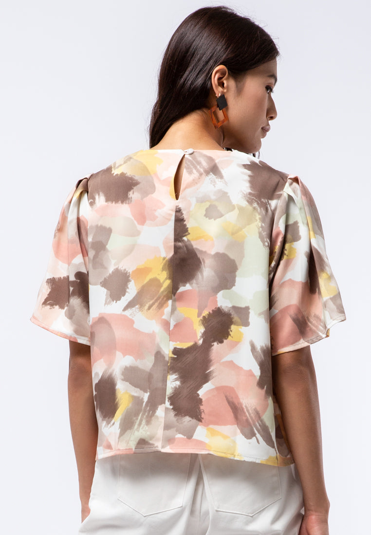 Pleated Sleeve Blouse