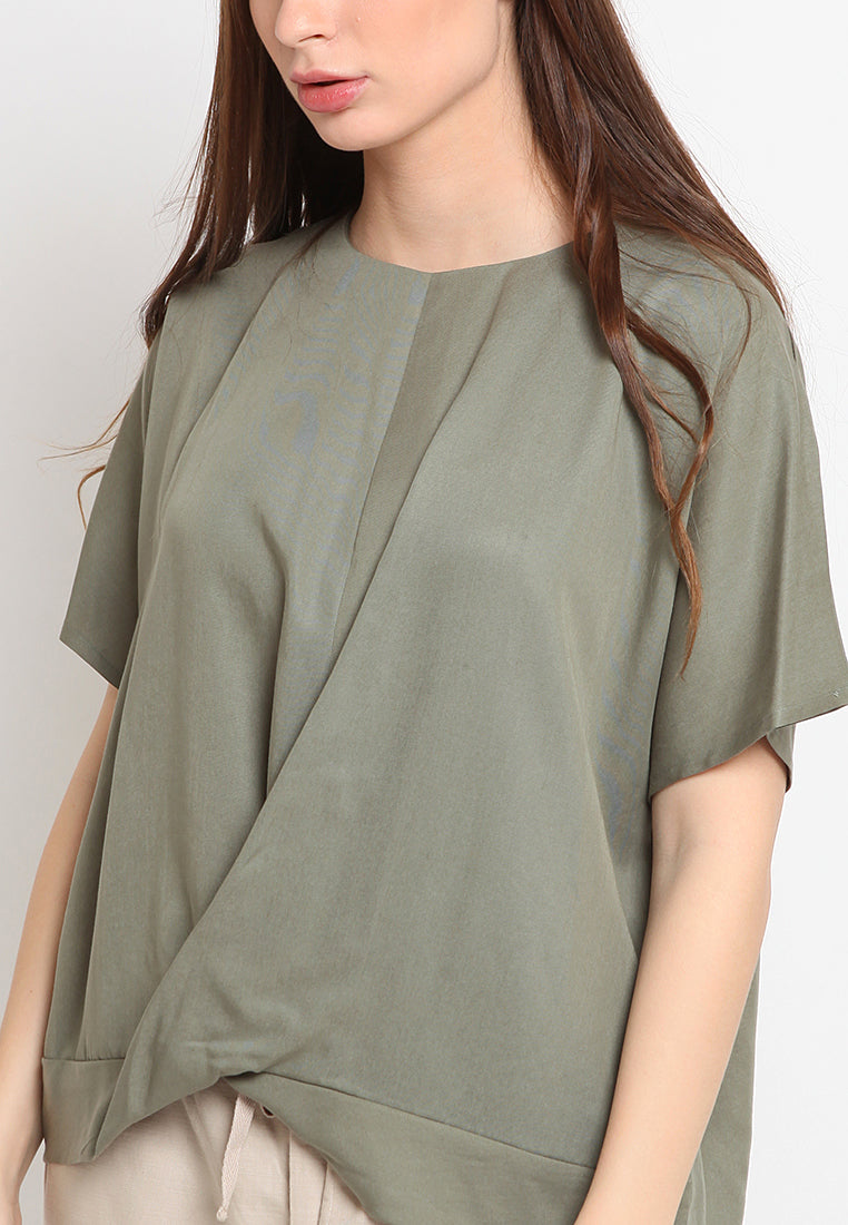 Knot Detail Short Sleeves Blouse