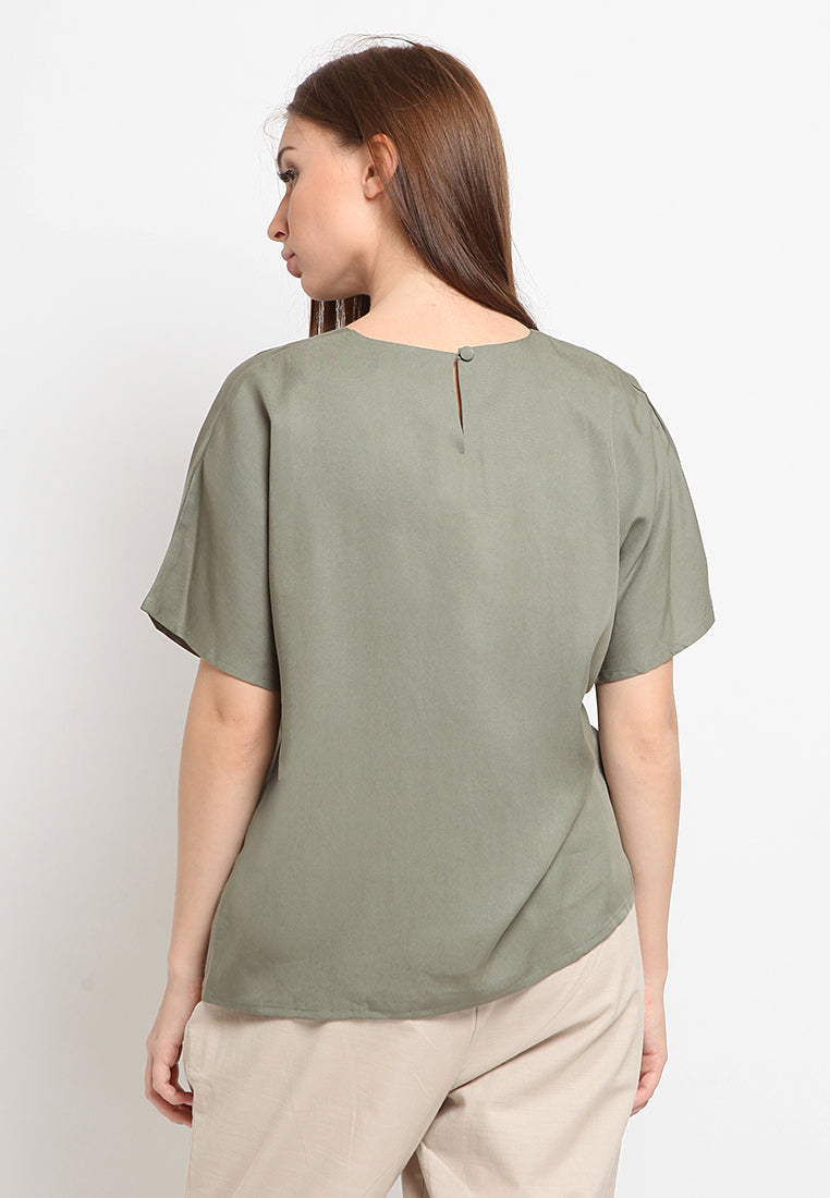 Knot Detail Short Sleeves Blouse