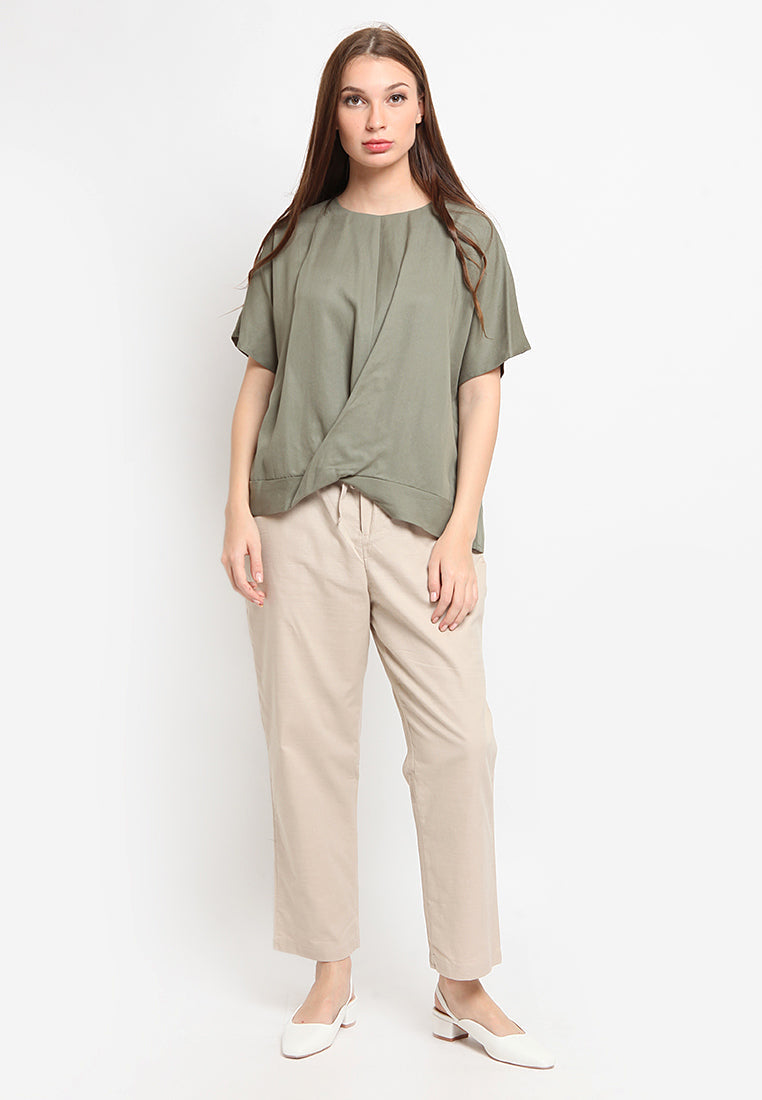 Knot Detail Short Sleeves Blouse