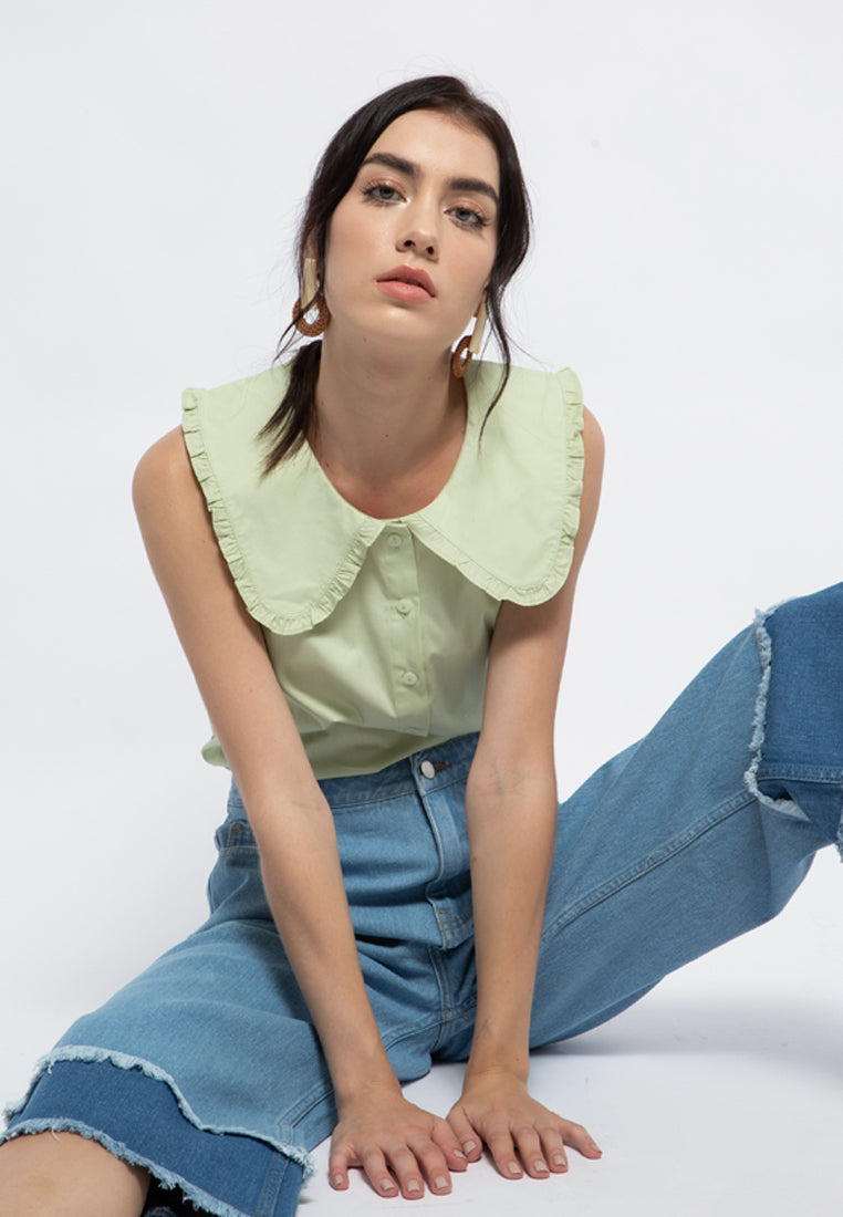 High Waist Denim with Raw Hem