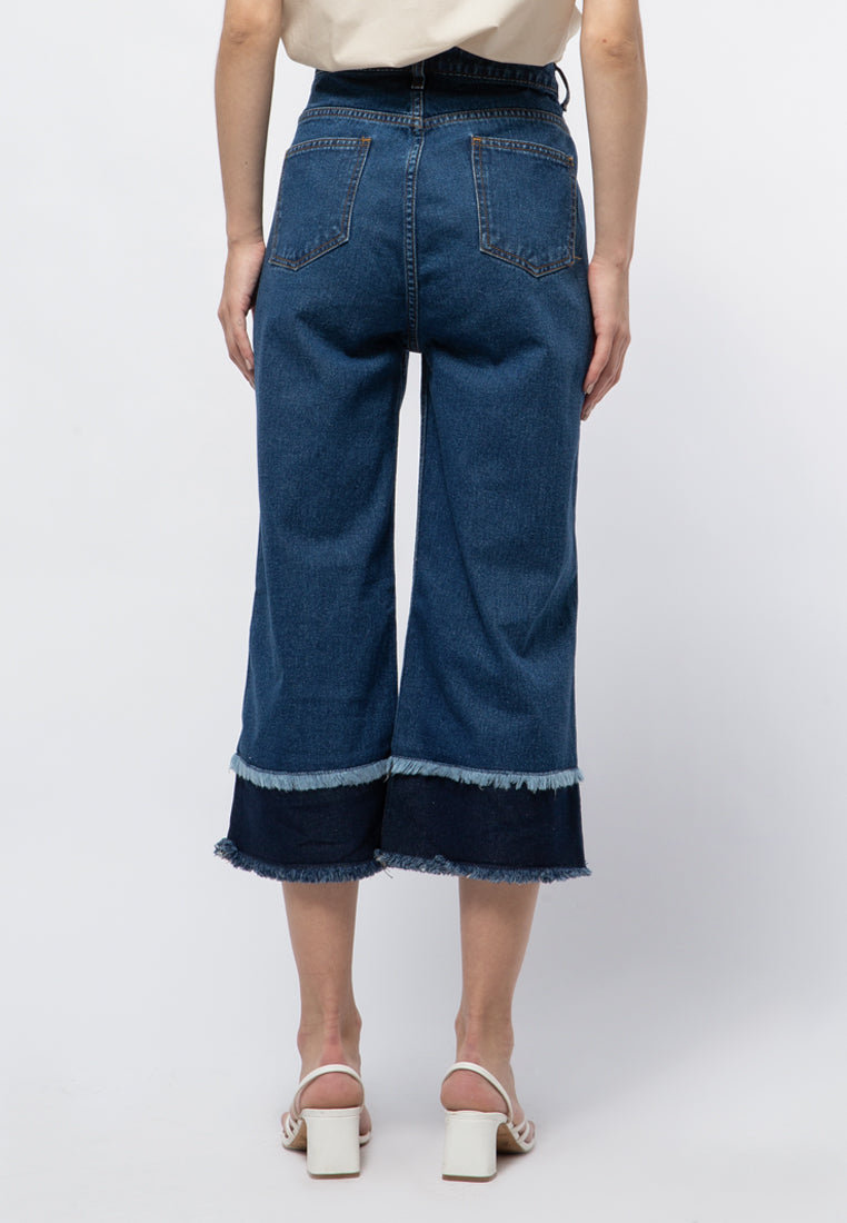 High Waist Denim with Raw Hem