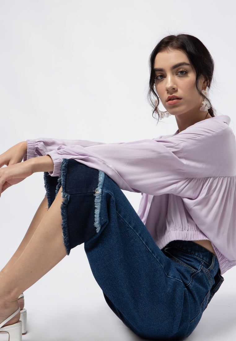 High Waist Denim with Raw Hem