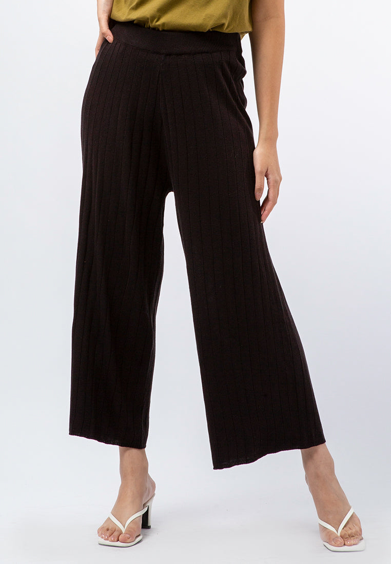 High Waist Knit Cullotte