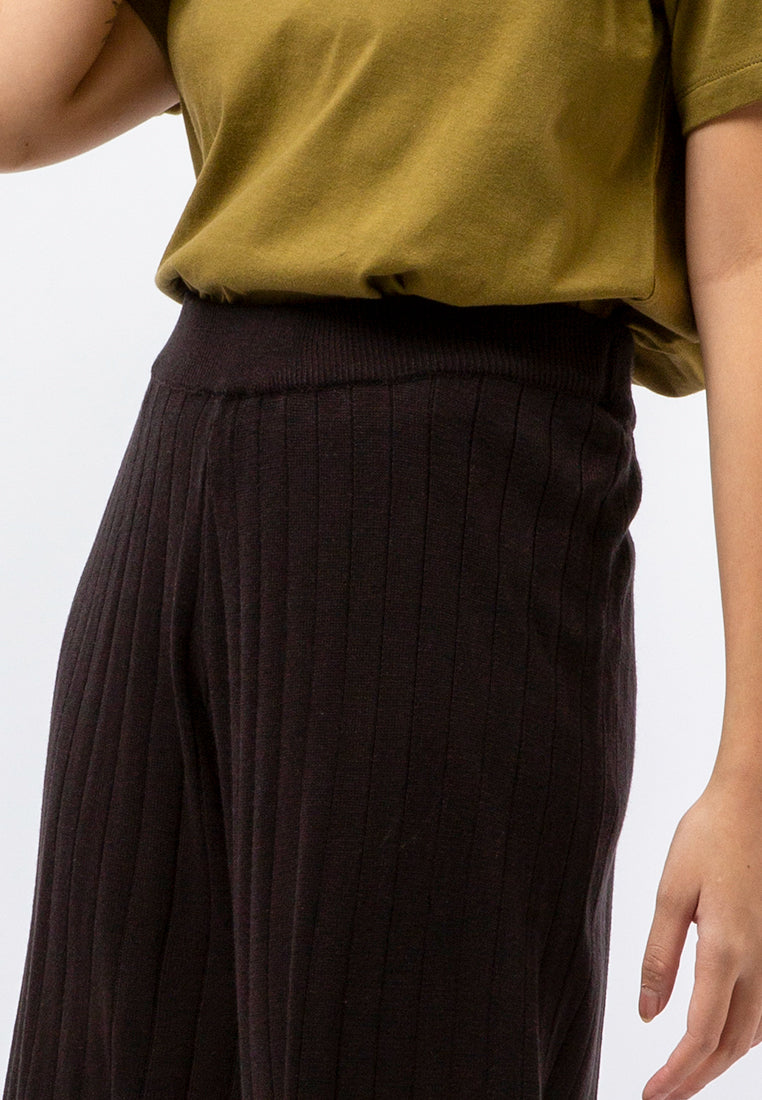 High Waist Knit Cullotte