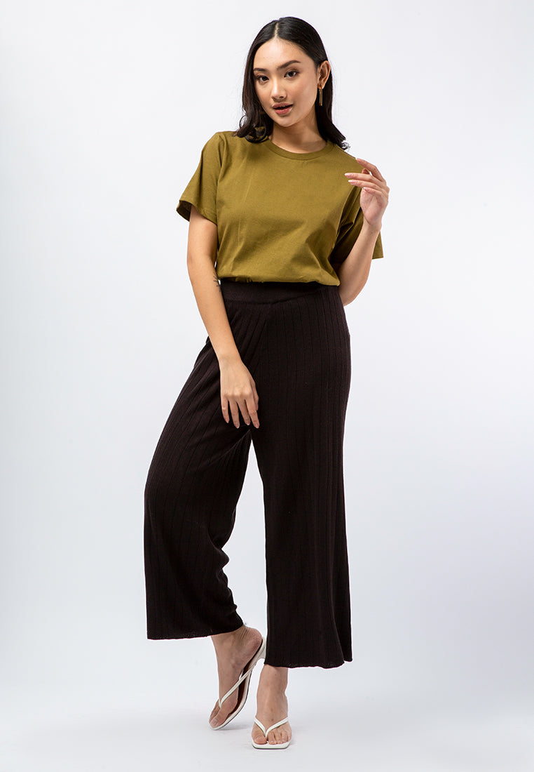 High Waist Knit Cullotte