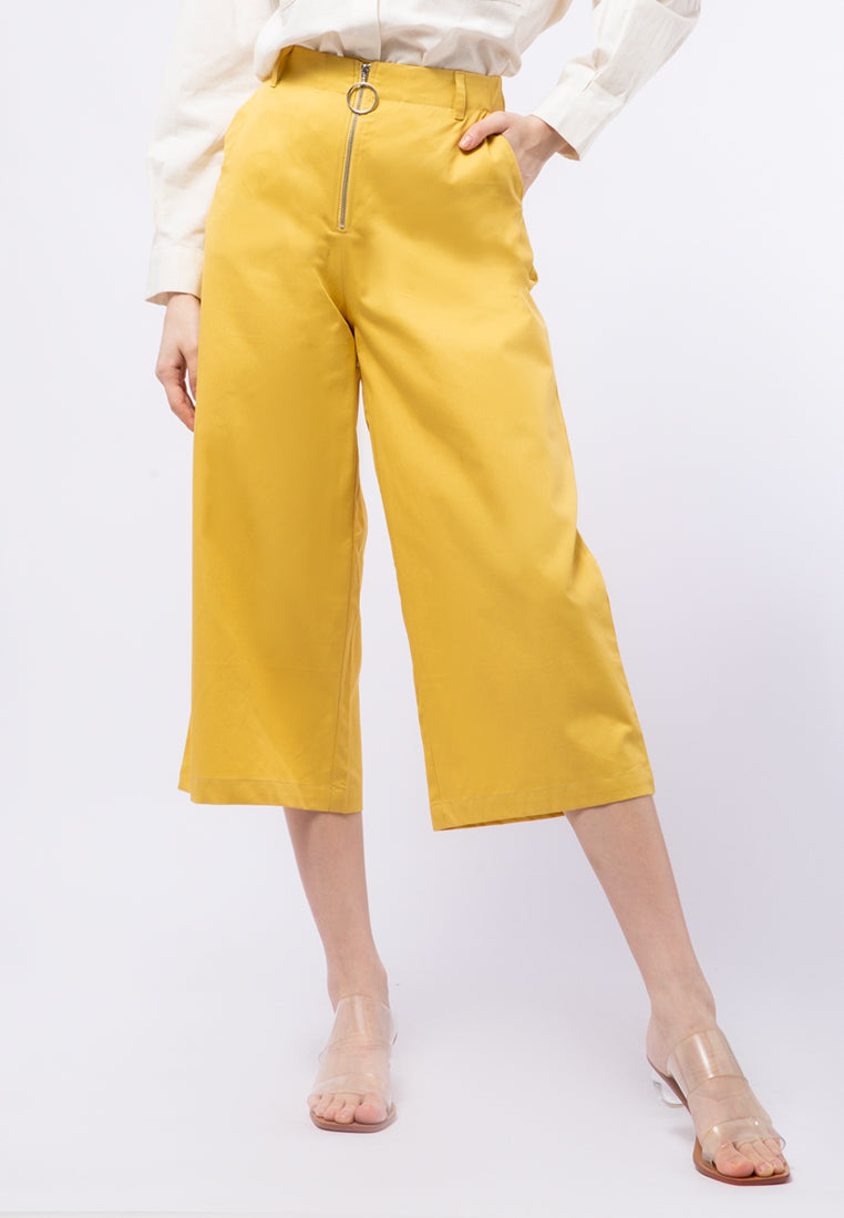 High Waist Cullotes with Zipper