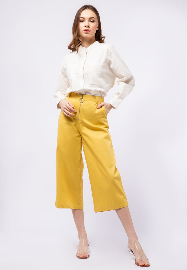 High Waist Cullotes with Zipper