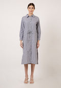 Navy Stripes Shirt Dress