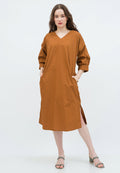 Shift Midi Dress with Side Slit