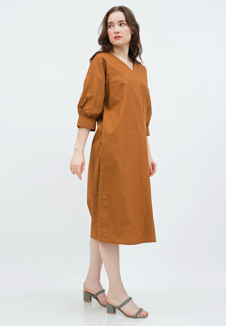 Shift Midi Dress with Side Slit