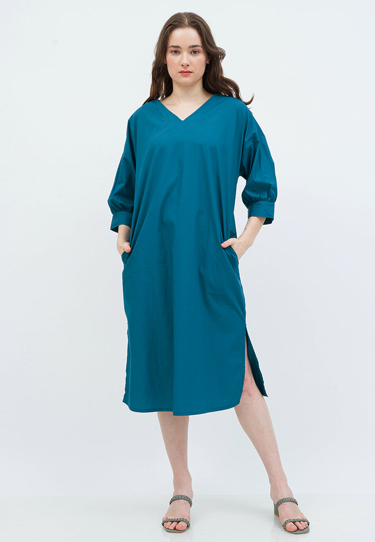 Shift Midi Dress with Side Slit