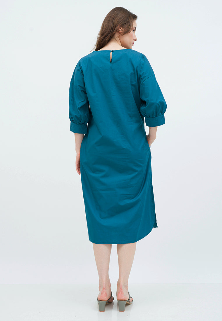 Shift Midi Dress with Side Slit