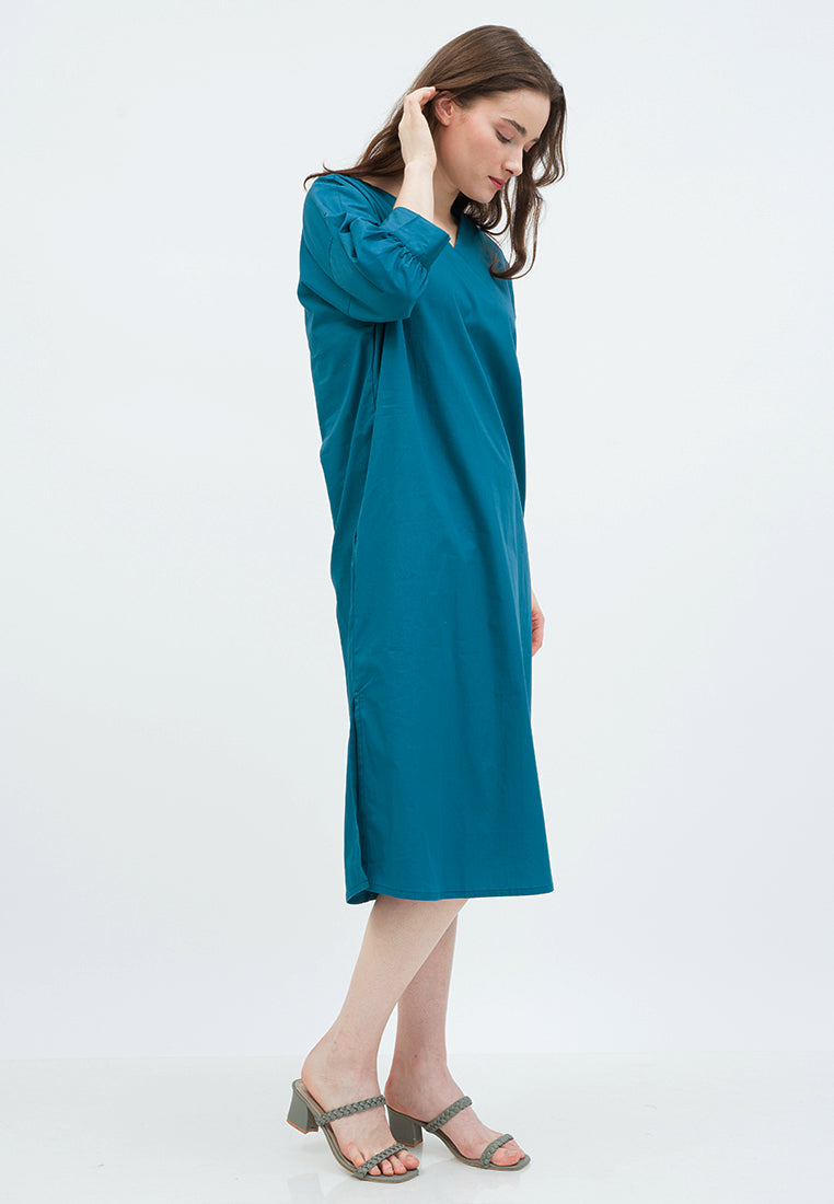 Shift Midi Dress with Side Slit
