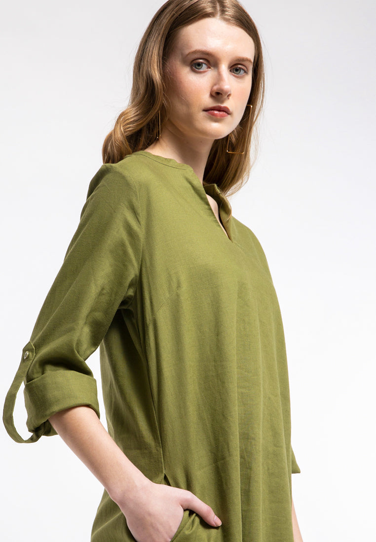 V-neck Midi Dress