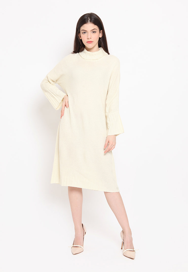 Mini Shift Dress with Rolled Neck
