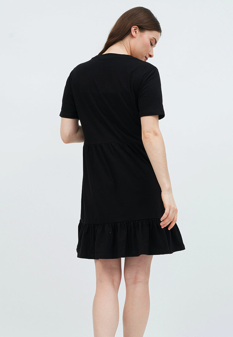 Mini Tiered Dress with Flounced Sleeves