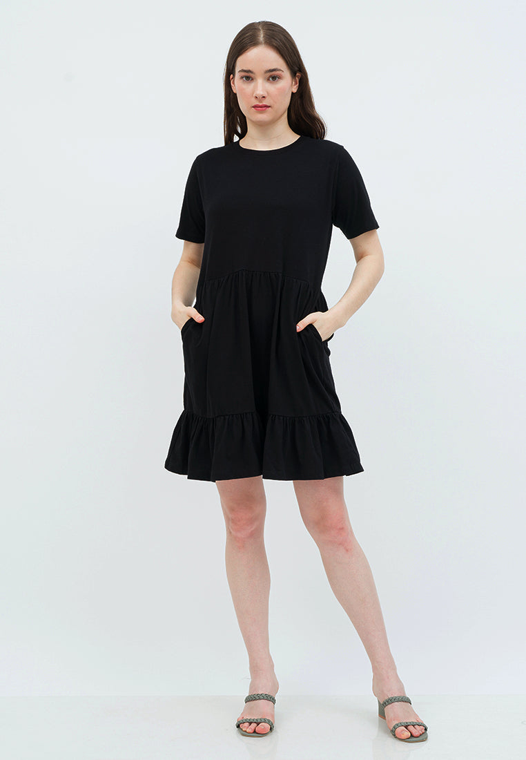 Mini Tiered Dress with Flounced Sleeves