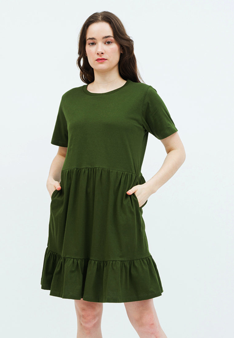 Mini Tiered Dress with Flounced Sleeves