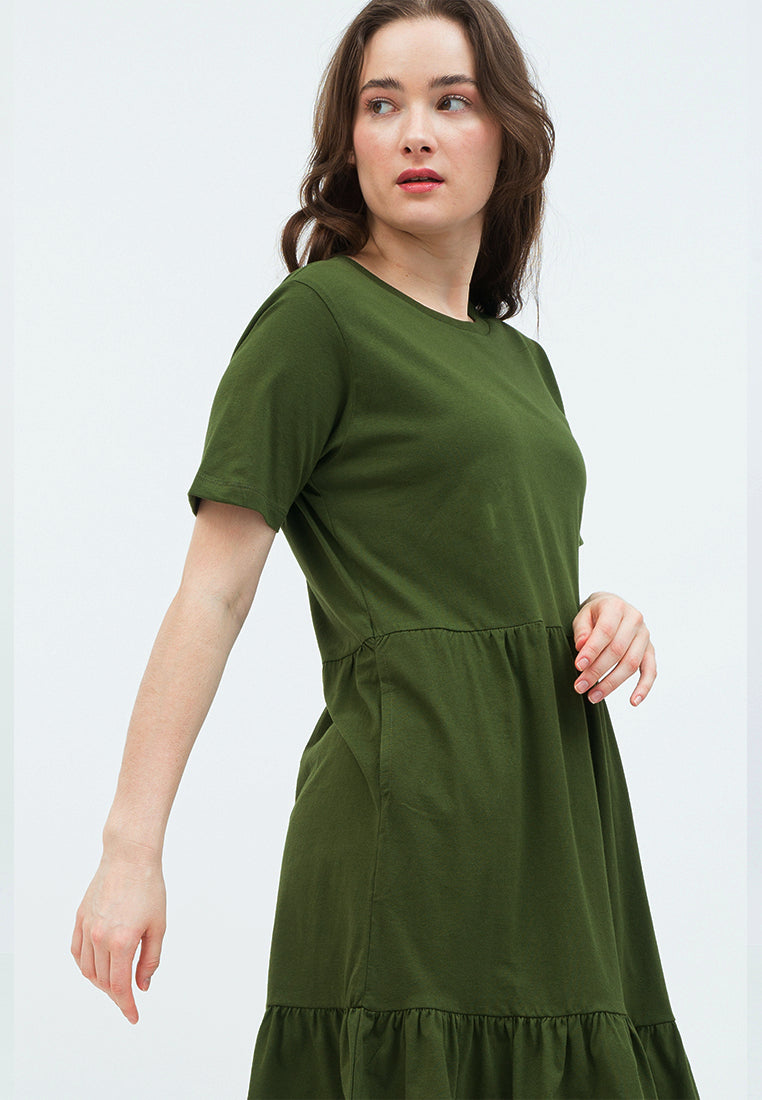 Mini Tiered Dress with Flounced Sleeves