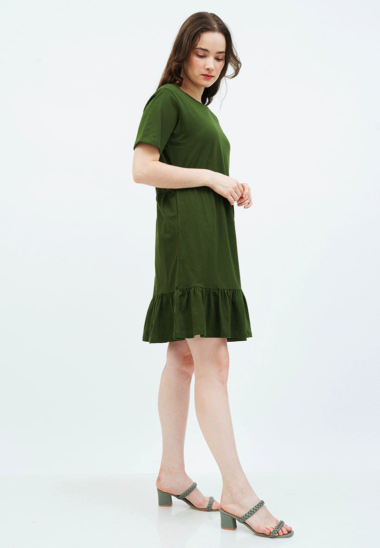 Mini Tiered Dress with Flounced Sleeves