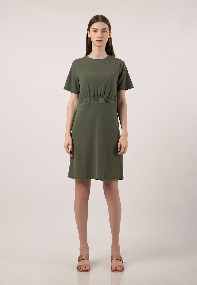 Mini Shift Dress with Elastic Band