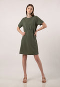 Mini Shift Dress with Elastic Band