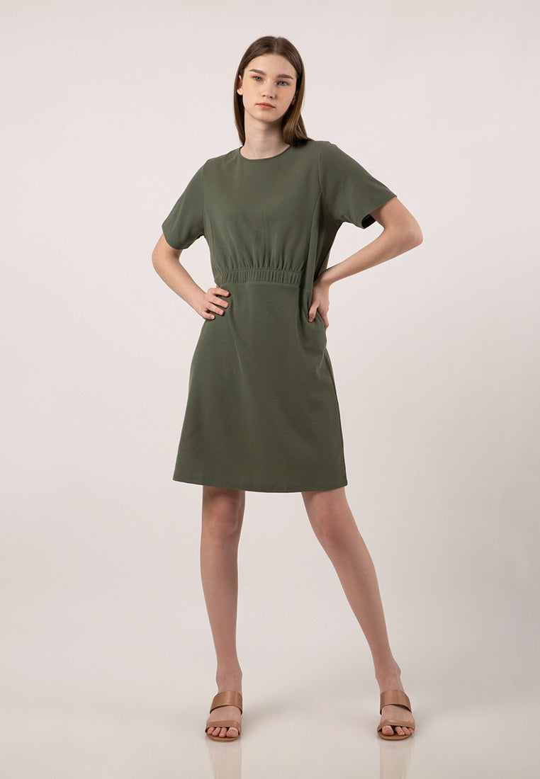 Mini Shift Dress with Elastic Band