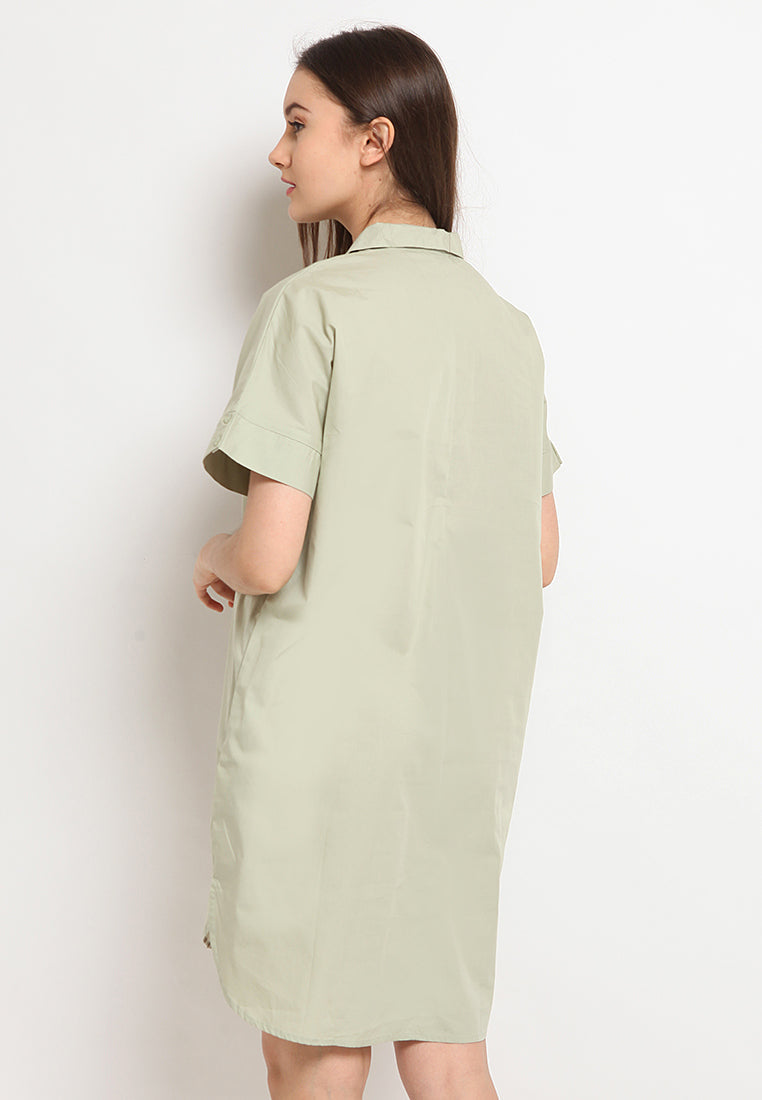 Open Collar Mini Dress